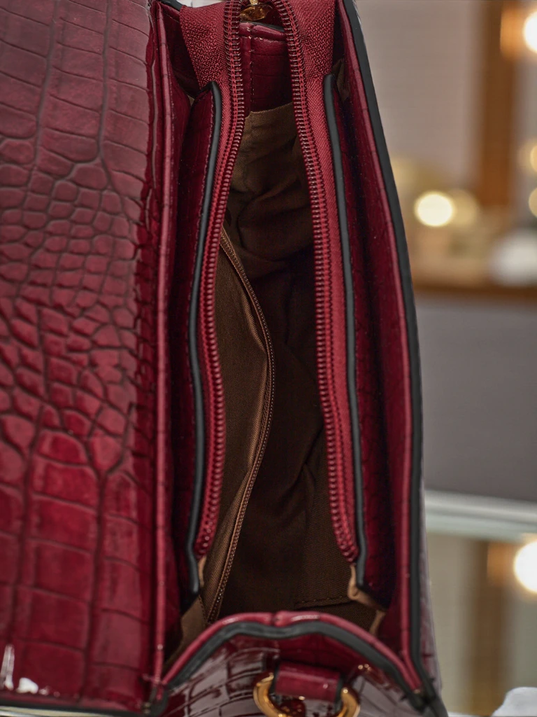 Petit sac à main verni pour femme en cuir écologique Veluna