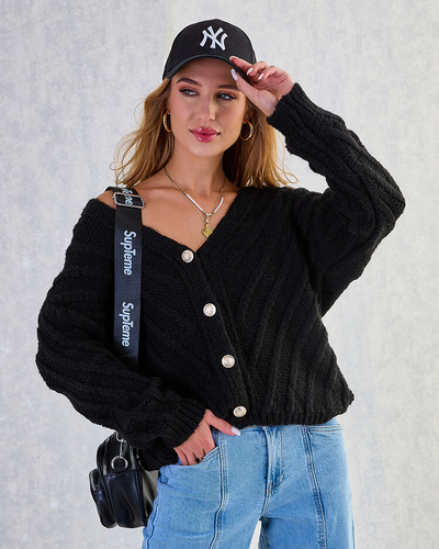 Royalfashion Pull tricoté pour femme avec boutons