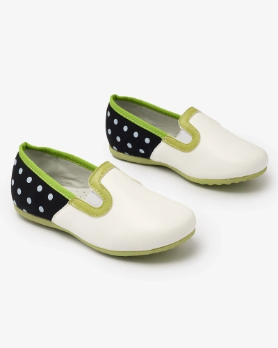 Demi chaussures pour filles en cuir écologique avec imprimé pois Rellme- Footwear