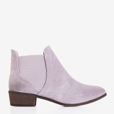 Chelsea boots femme grises et violettes à talons plats Mozambik - Footwear