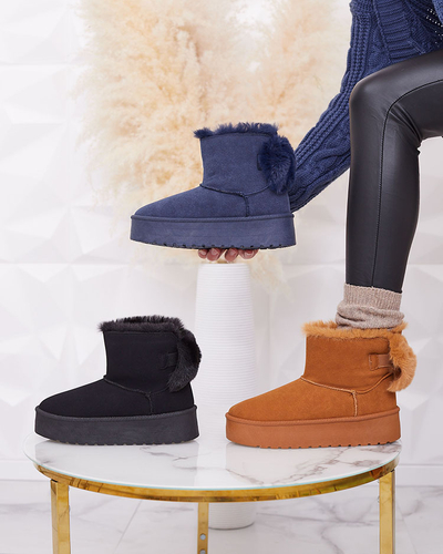 Royalfashion Bottes femmes a'la snow boots en noir Goroggo