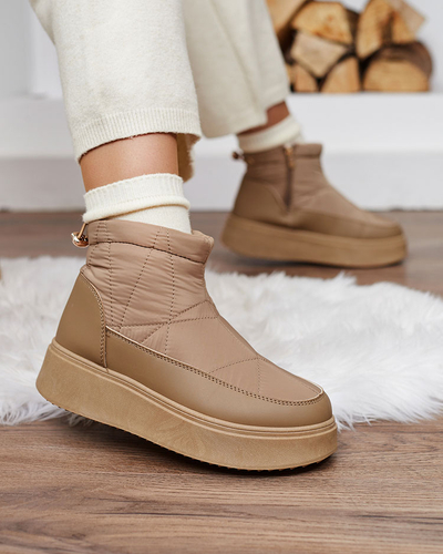 Royalfashion Bottes de neige à enfiler pour femme de couleur marron Armeda