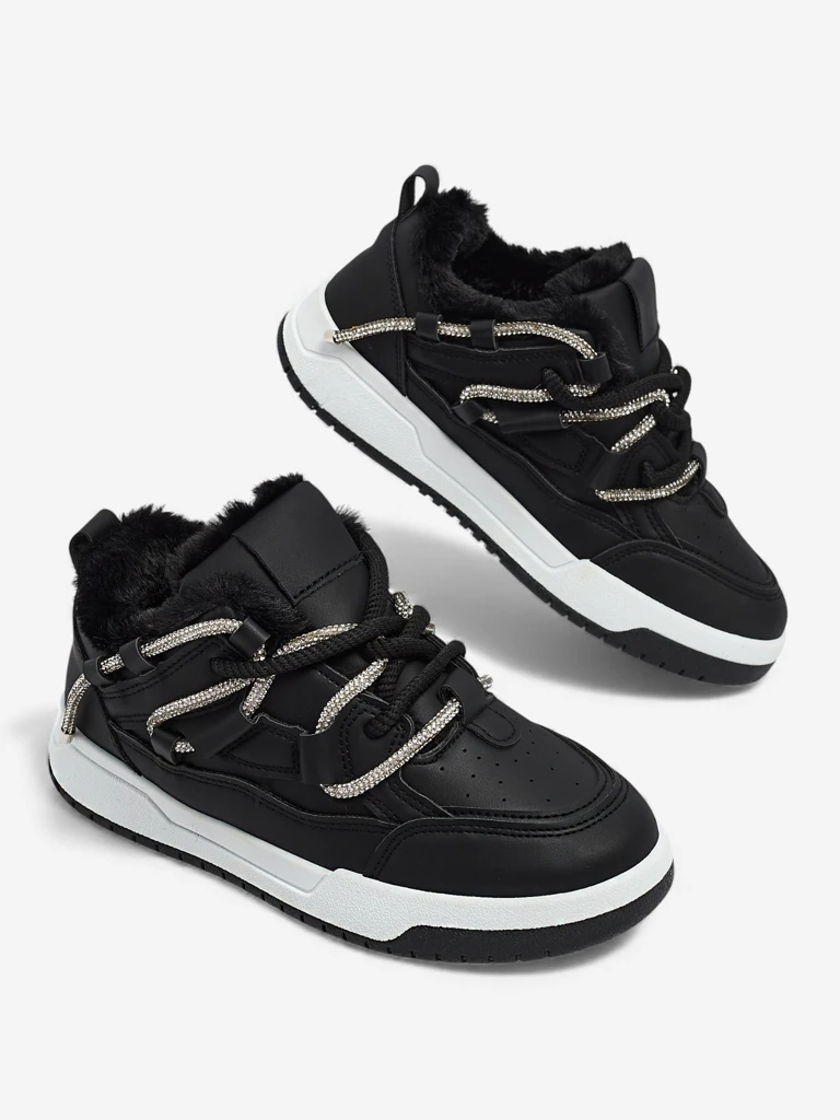 Baskets Luna Noires pour Femmes en Cuir Écologique pour Tous les Jours