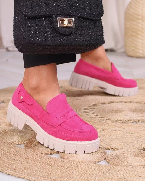 Royalfashion Eco suede fuchsia mocassins pour femmes Siherta