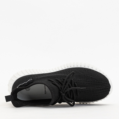 Fransi Chaussures de sport pour femmes noires et blanches - Chaussures