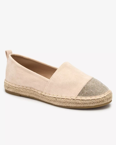 OUTLET Royalfashion Espadrilles pour femme beige avec zircons Iterica
