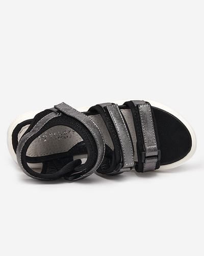 Sandales pour filles fermées par velcro en graphite Mumin - Footwear