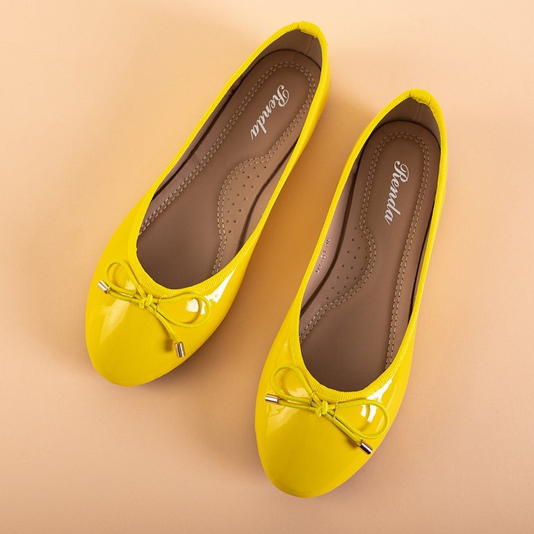 OUTLET Ballerines vernies vernies jaune pour femmes Suzzi - Chaussures