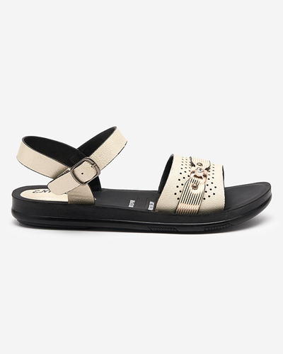 Sandales plates pour femmes beige brillant Nafi- Footwear
