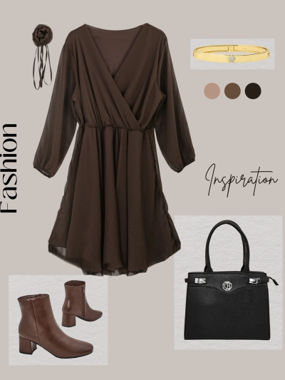 Robe classique pour femme de longueur genou de Royalfashion