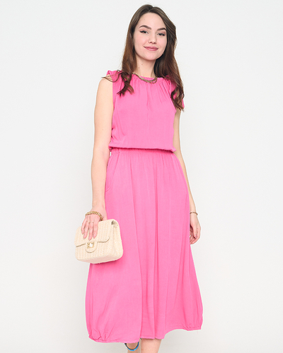 Robe femme fuchsia à bretelles avec poches - Vêtements