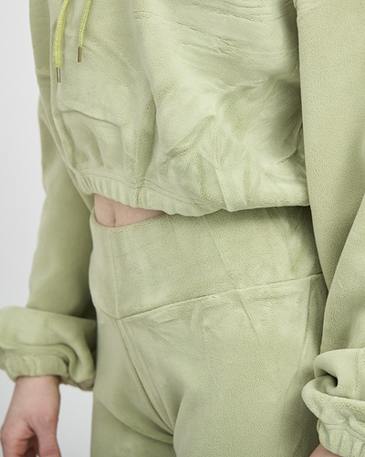 Ensemble de sport pour femmes vertes sweat-shirt et leggings - Vêtements