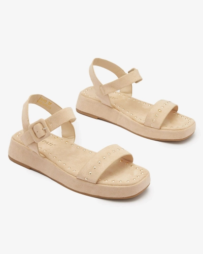 Sandales femme beige avec strass Franssia - Footwear