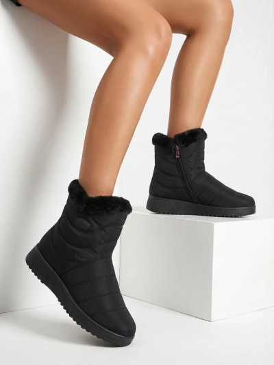 Bottines Femme Diana Noires Textiles Confortables pour l'Hiver