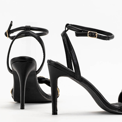 Sandales femme noires à talon haut Tenedi - Footwear