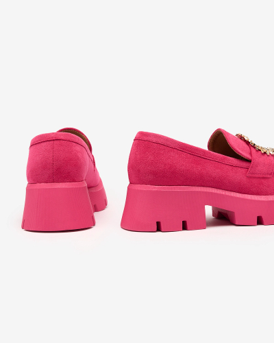 Royalfashion Mocassins en éco-daim pour femme Fuchsia Likoki