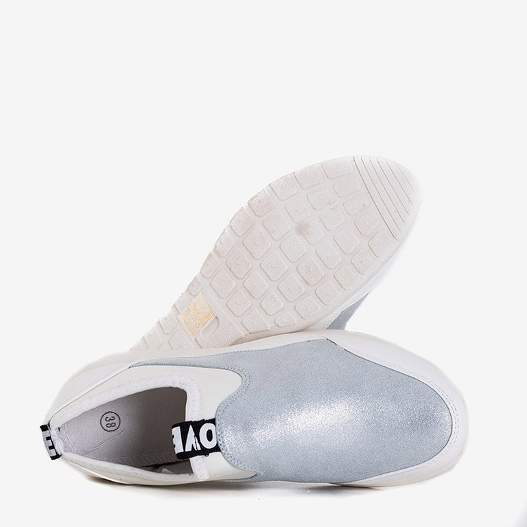 Chaussures de sport femme Jadena blanches et argentées - Footwear