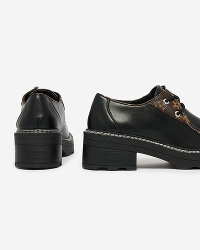 Royalfashion Demi-bottes femme noires à semelle épaisse Dobbin