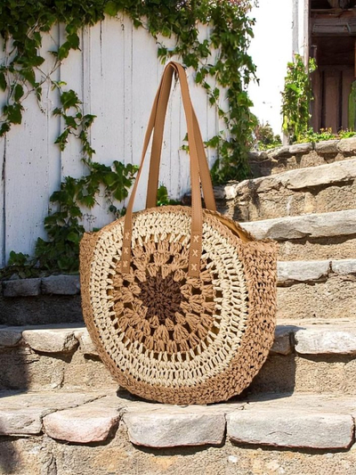 Royalfashion Sac à main en paille pour femme Flora Grande