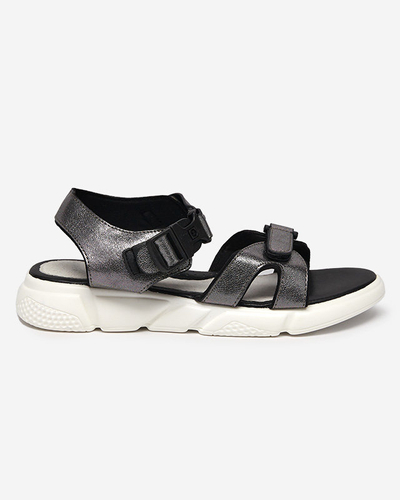 Sandales brillantes pour enfants en graphite Leepe - Chaussures