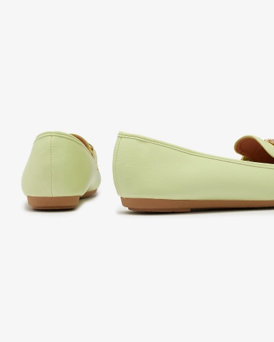 Mocassins pour femme en éco-cuir vert avec embellissement Wiwet-Footwear