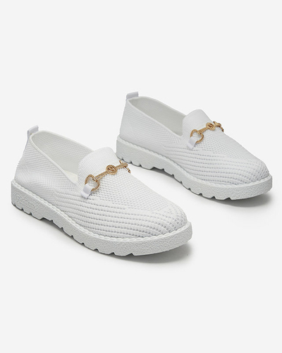 OUTLET Baskets à enfiler blanches pour femme avec ornements dorés Enelida - Footwear