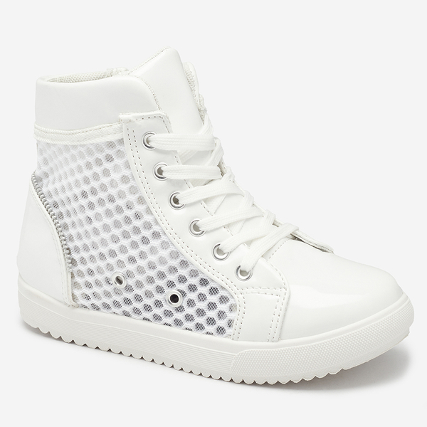 Baskets montantes blanches pour filles Borris- Footwear