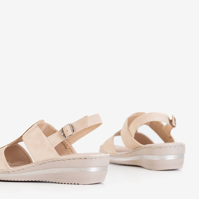 Sandales compensées beiges femme Fregato - Chaussures