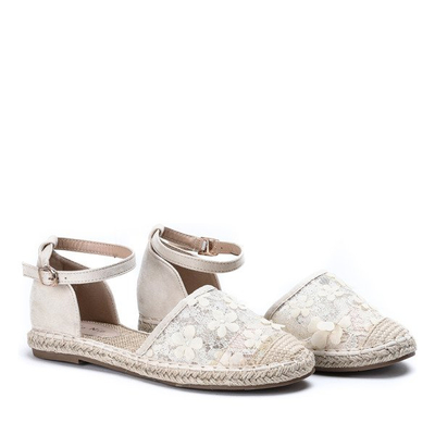 Espadrilles beiges avec broderie de dentelle Eliza - Chaussures 1