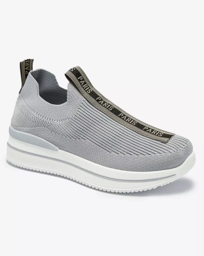 Chaussures de sport à enfiler pour femmes avec lettres en gris Cerppa- Footwear
