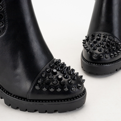 Bottines femme noires à clous Landra - Chaussures