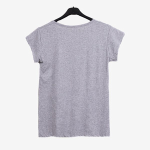 T-shirt femme gris avec imprimé - Blouses 1