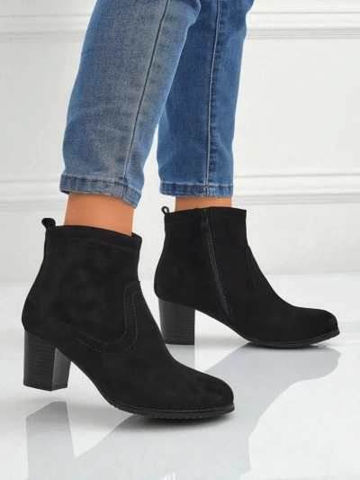 Bottines pour femmes en éco-daim à talons Crimson Echo