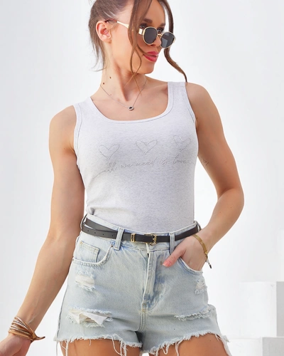 Top sans manches en coton pour femmes Royalfashion avec des petits cœurs