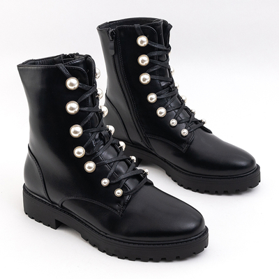 Bottines noires pour femmes avec perles Lumines - Chaussures