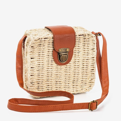 Étui de type sac en paille beige - Sacs à main 1