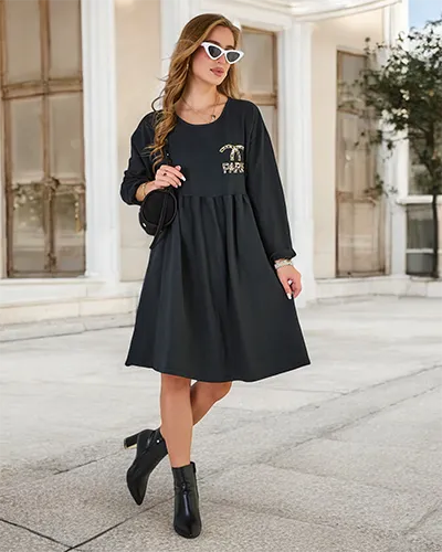 Royalfashion Robe en tissu pour femme