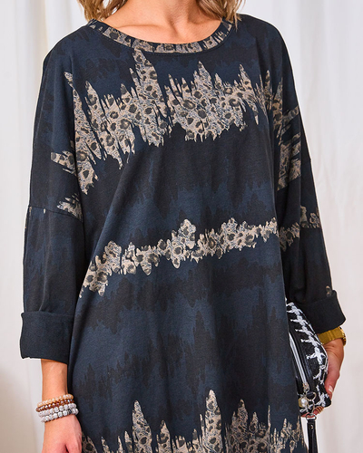 Royalfashion Robe à motifs pour femme en noir