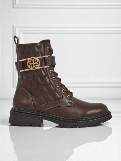 Bottines matelassées pour femmes en cuir écologique Sable Rose