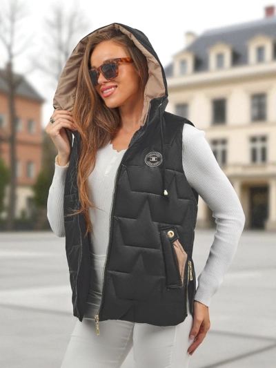 Gilet matelassé à capuche pour femmes Steel Ember