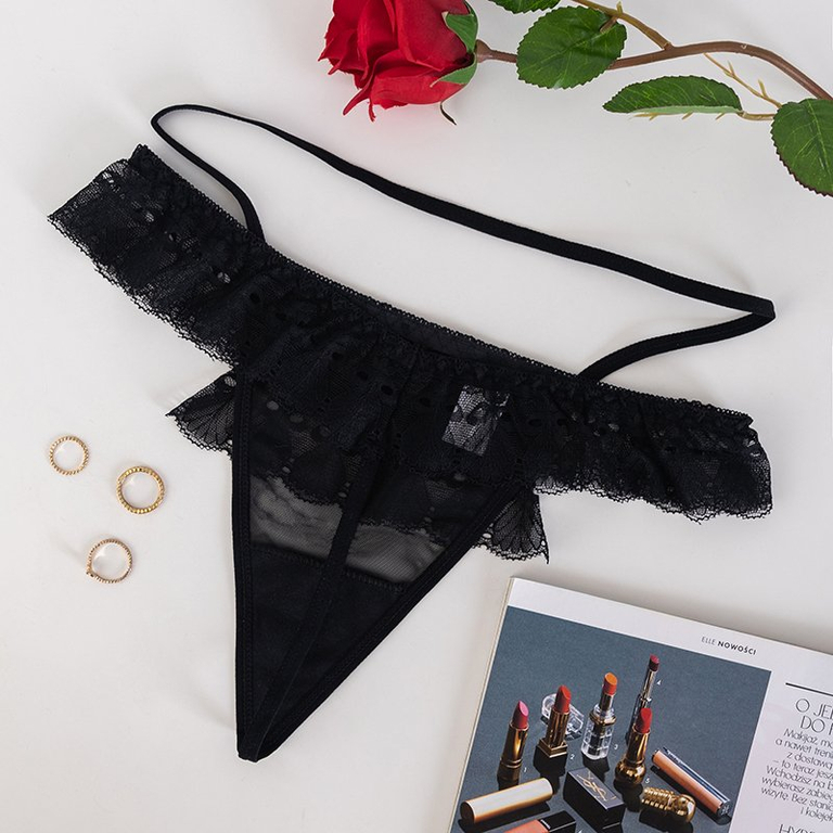 String femme en dentelle noire - Sous-vêtements