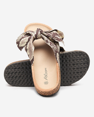 Chaussons marron à nœud Montiana - Chaussures