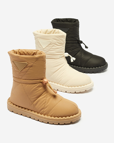 Bottes de neige matelassées crème pour femmes sur une semelle plate Ferri - Footwear