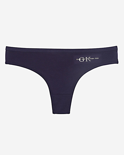 Culotte string femme en coton bleu marine avec l'inscription - Sous-vêtements