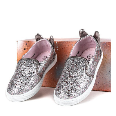 Slip-on pour enfant en brocart rose - Chaussures 1