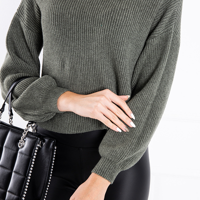 Pull col roulé vert - Vêtements