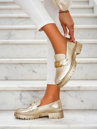Mocassins Dorés Chloé Style Élégant pour Femmes