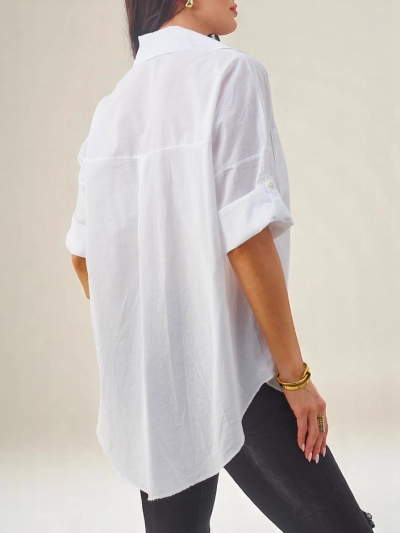 Chemise en coton pour femmes Royalfashion avec manches 3/4