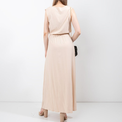 Robe longue femme beige - Vêtements