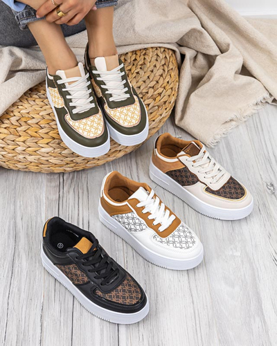 Chaussures de sport pour femmes noires avec imprimé Glou - Footwear